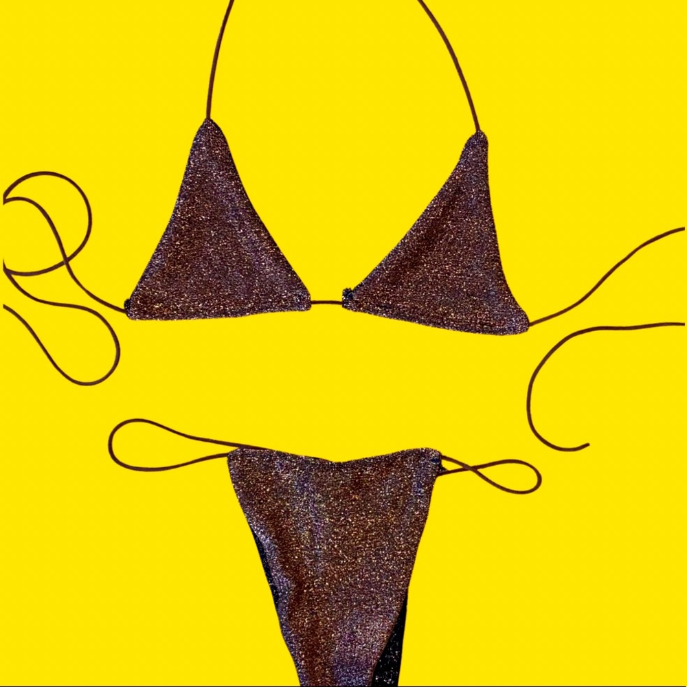 BROWN SPARKLE MICRO BIKINI